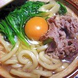 ちょっと贅沢　牛しゃぶ風鍋焼きうどん